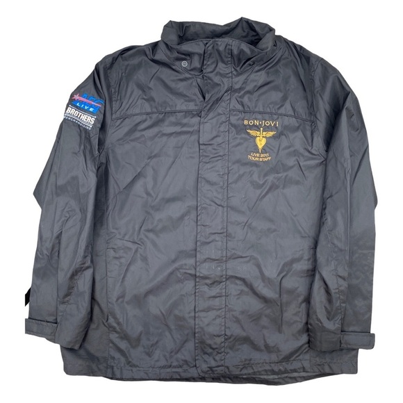 Bon Jovi Rare 2011 Live Tour Staff Men’s Black Embroidered Jacket XL - Picture 11 of 11